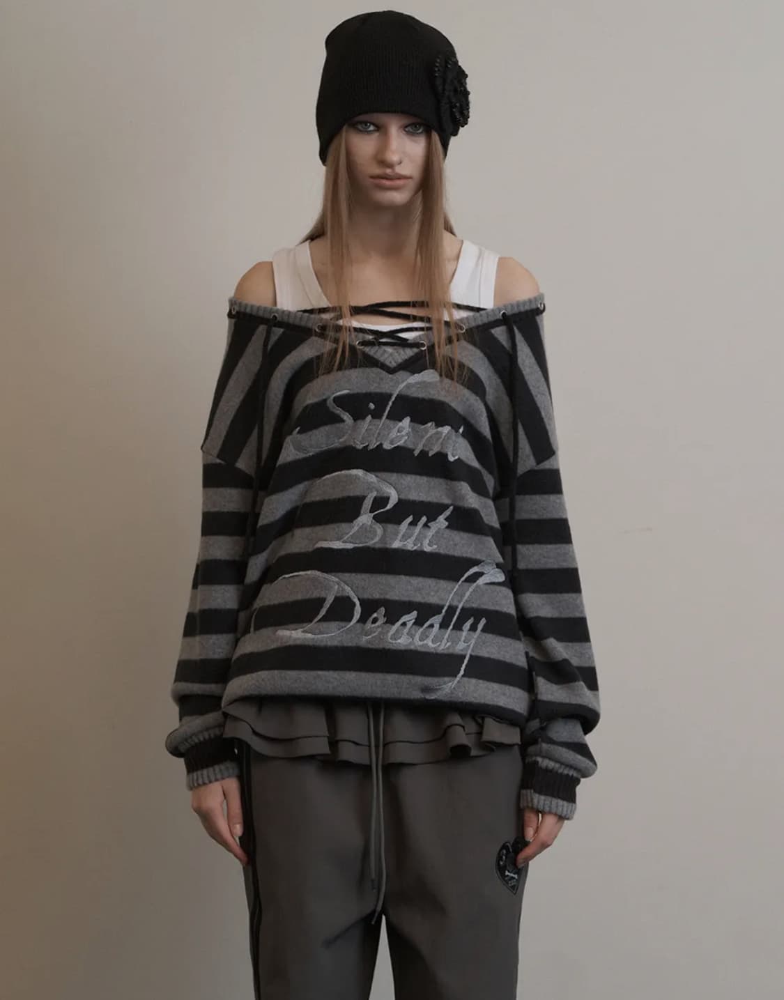 셋업이엑스이 스트라이프 니트 상품이미지1