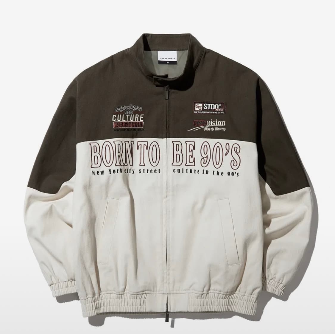 1993 스튜디오 빈티지 코튼 트윌 바이커 자켓 카키 상품이미지1