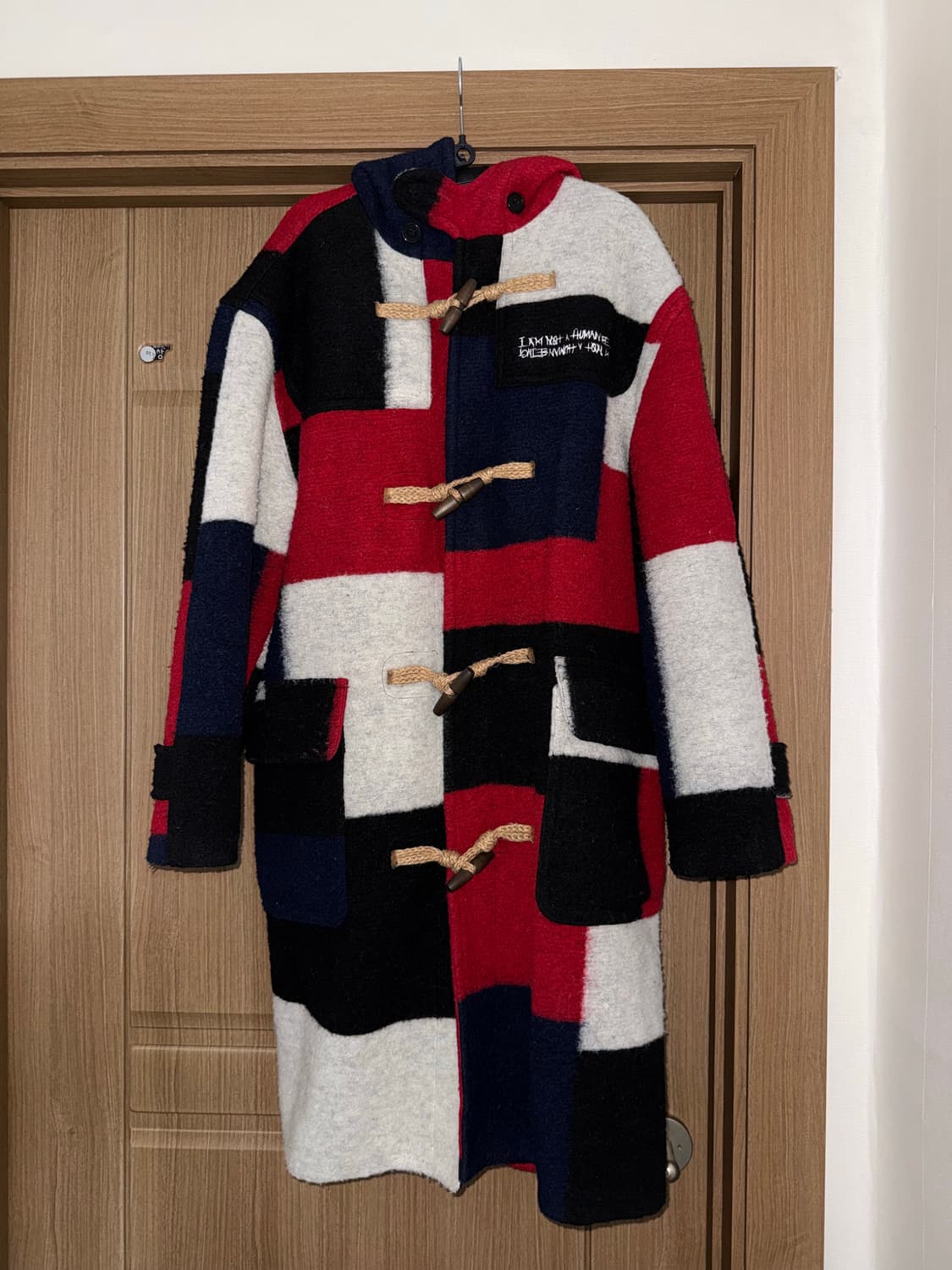 아임낫어휴먼비잉 패치워크 더플코트  상품이미지1