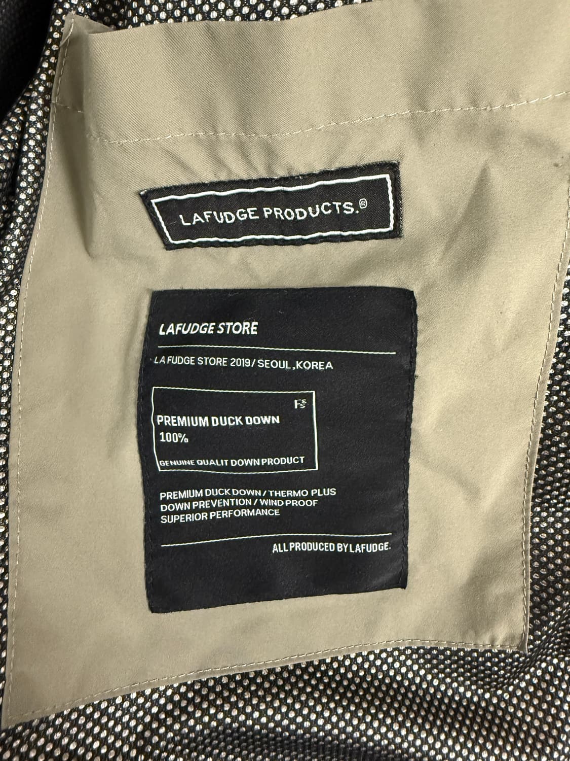 라퍼지스토어 숏패딩 오리털 100% S 카키 남여공용 덕다운 상품이미지4