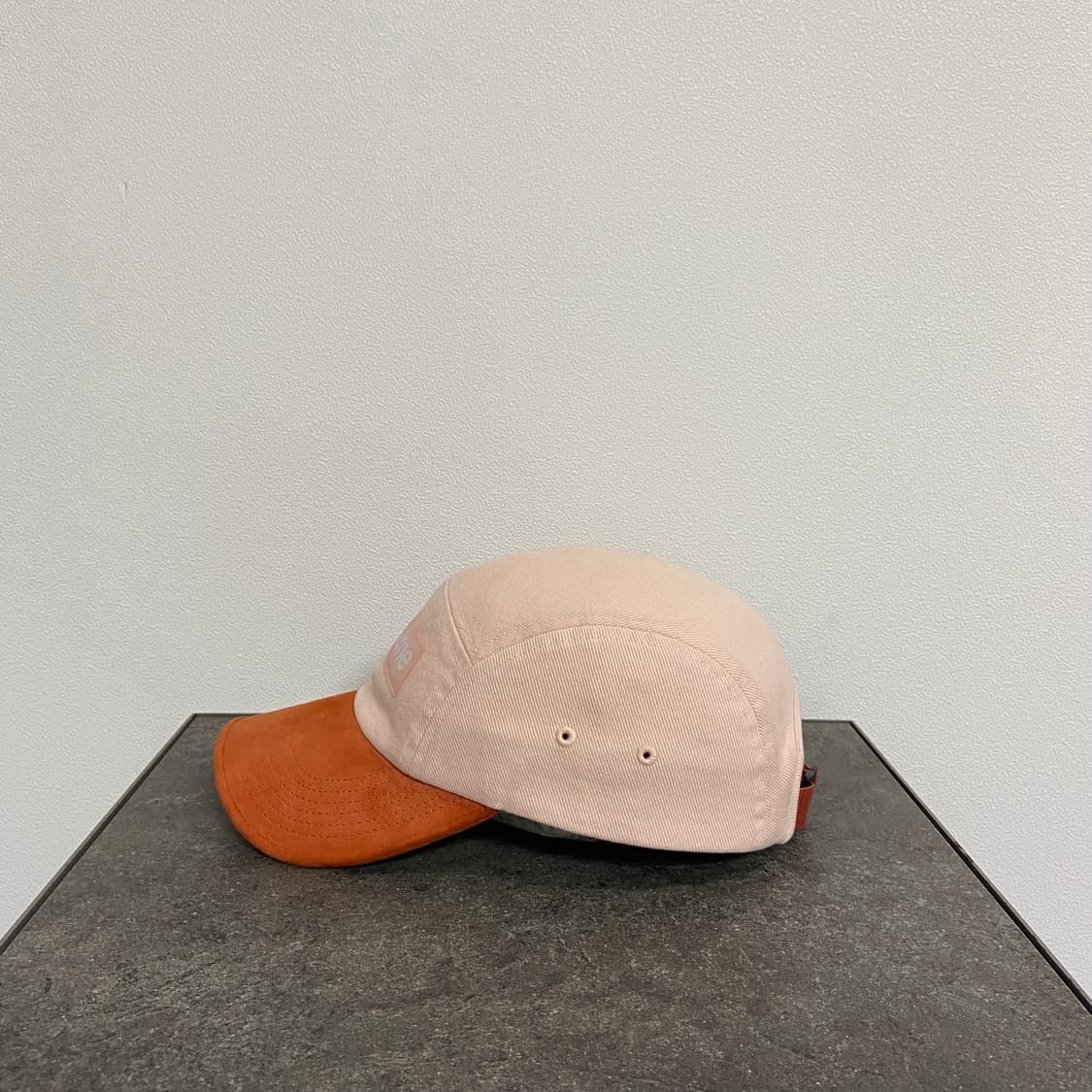 슈프림 박스로고 캠프캡 모자 스웨이드 바이저 투톤 핑크 피치 상품이미지2