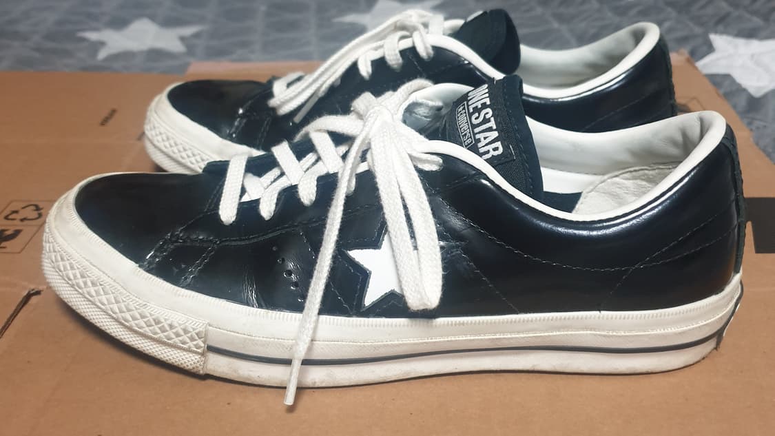 컨버스 원스타 로우 한별 레더 스니커즈 블랙 (250) 상품이미지3