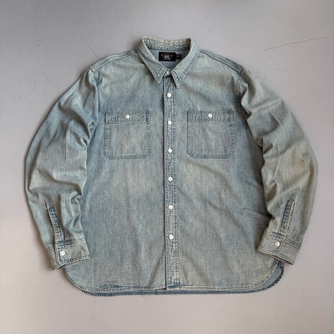 RRL 더블알엘 XXL 투포켓 빅사이즈 워크 데님셔츠 상품이미지1