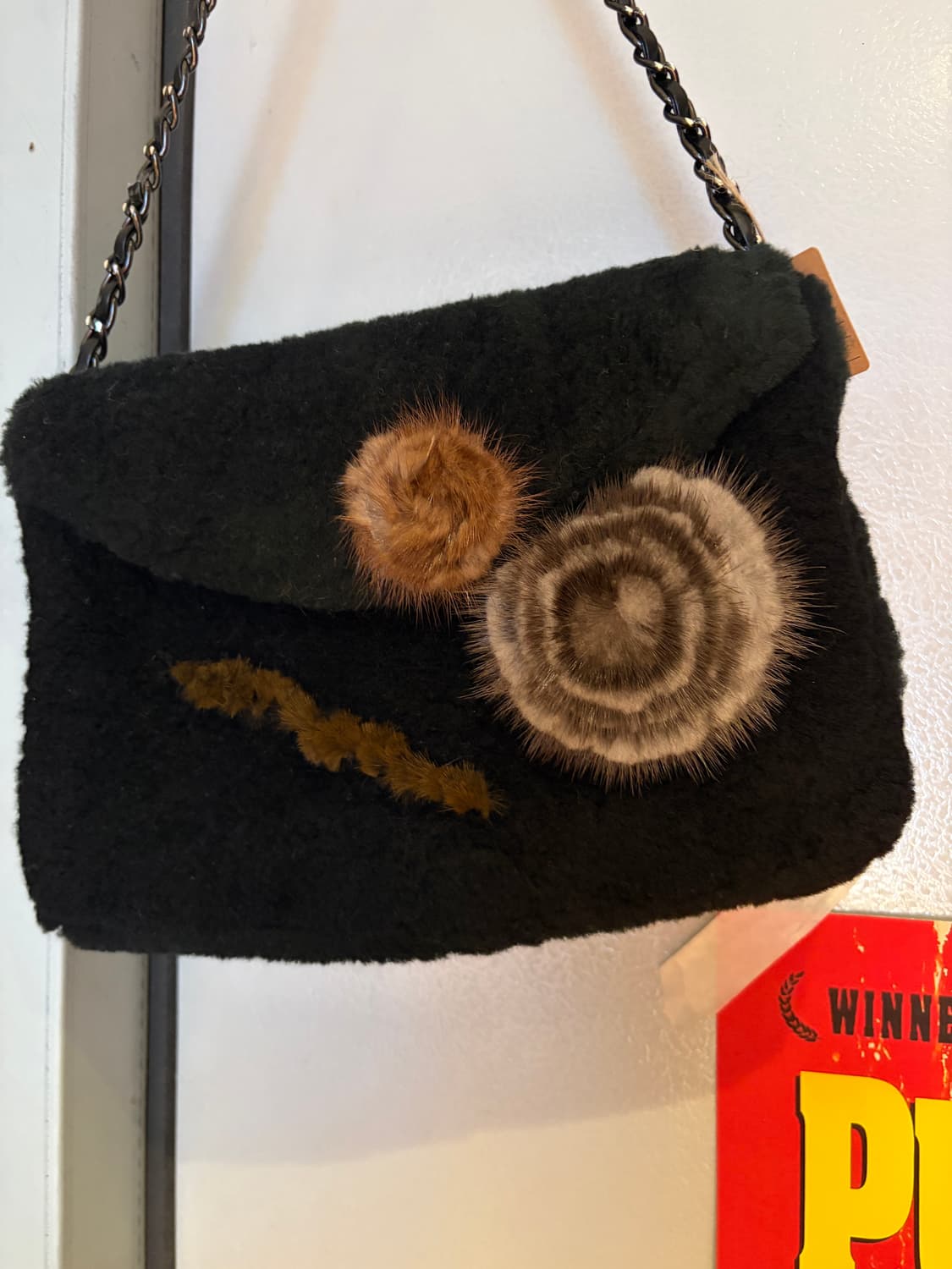 밍크 퍼 블랙 체인 숄더백 상품이미지2