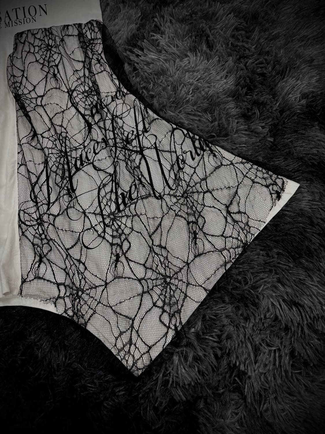 Ghost of Harlem 거미줄 레이스 펑크 반팔 티셔츠 상품이미지4