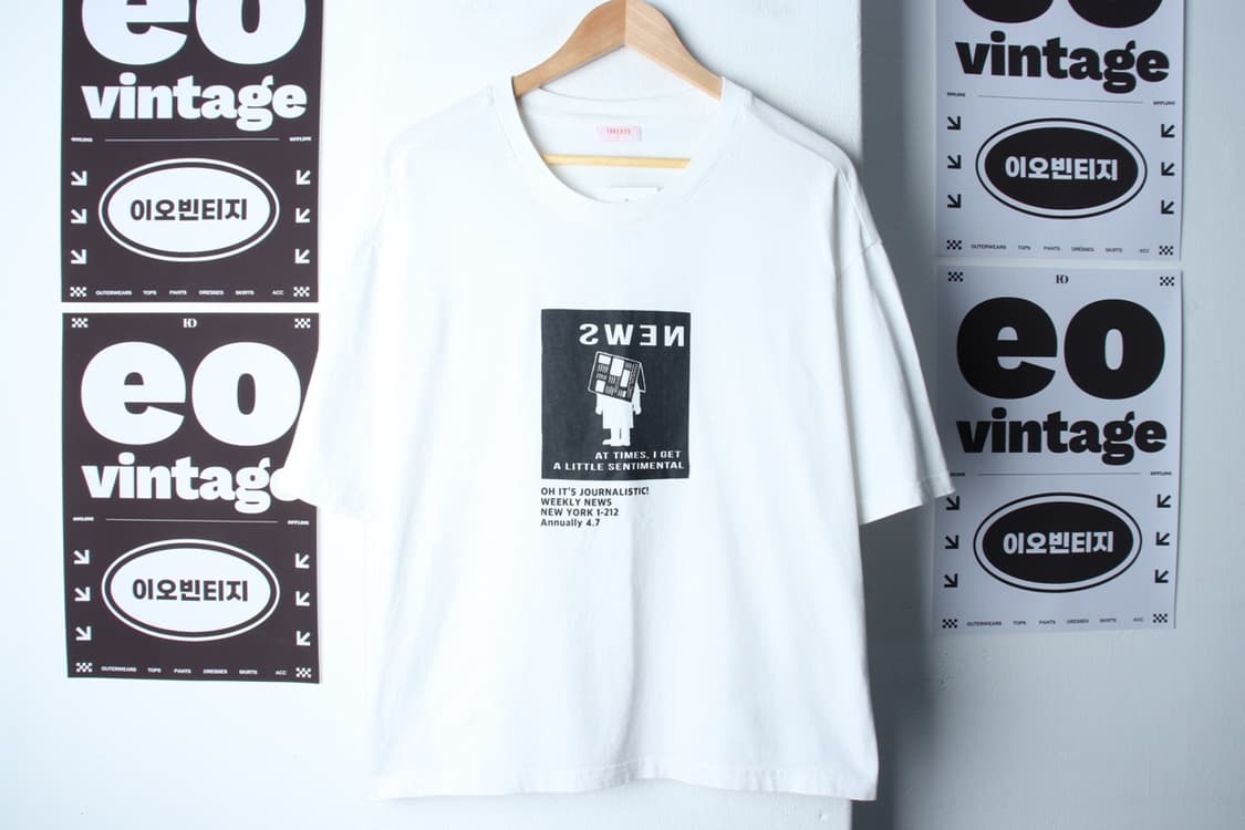 W(L-XL) 테이크이지 반팔 티셔츠 루즈핏 세미크롭 화이트-H32560 상품이미지2