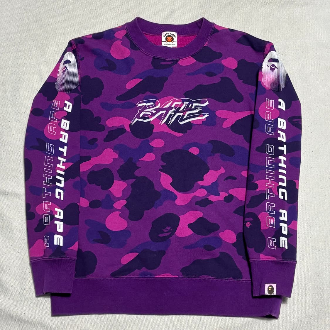 150 베이프 키즈 퍼플 카모 맨투맨 상품이미지2