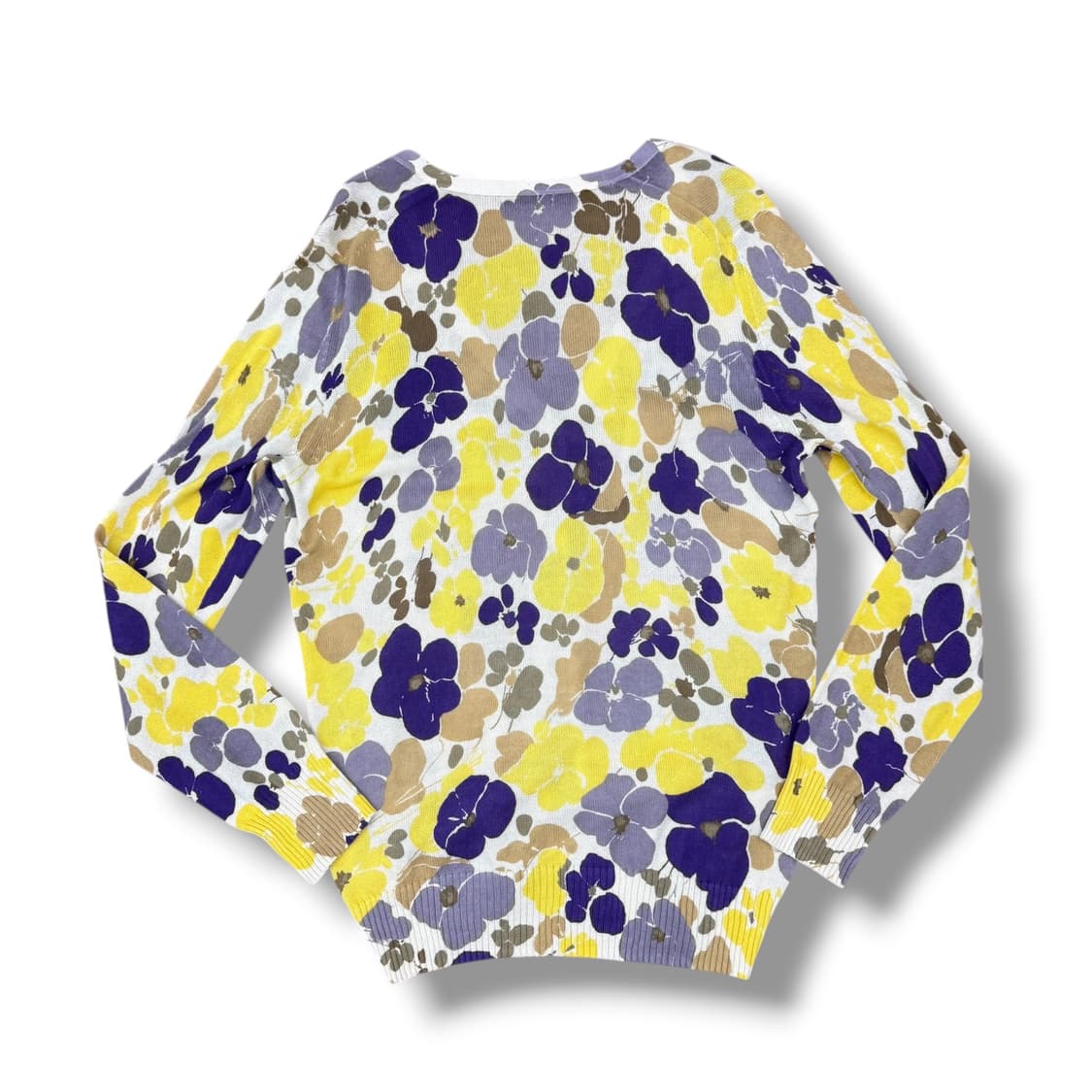 갭 플라워 노랑 보라 니트 가디건 상품이미지2