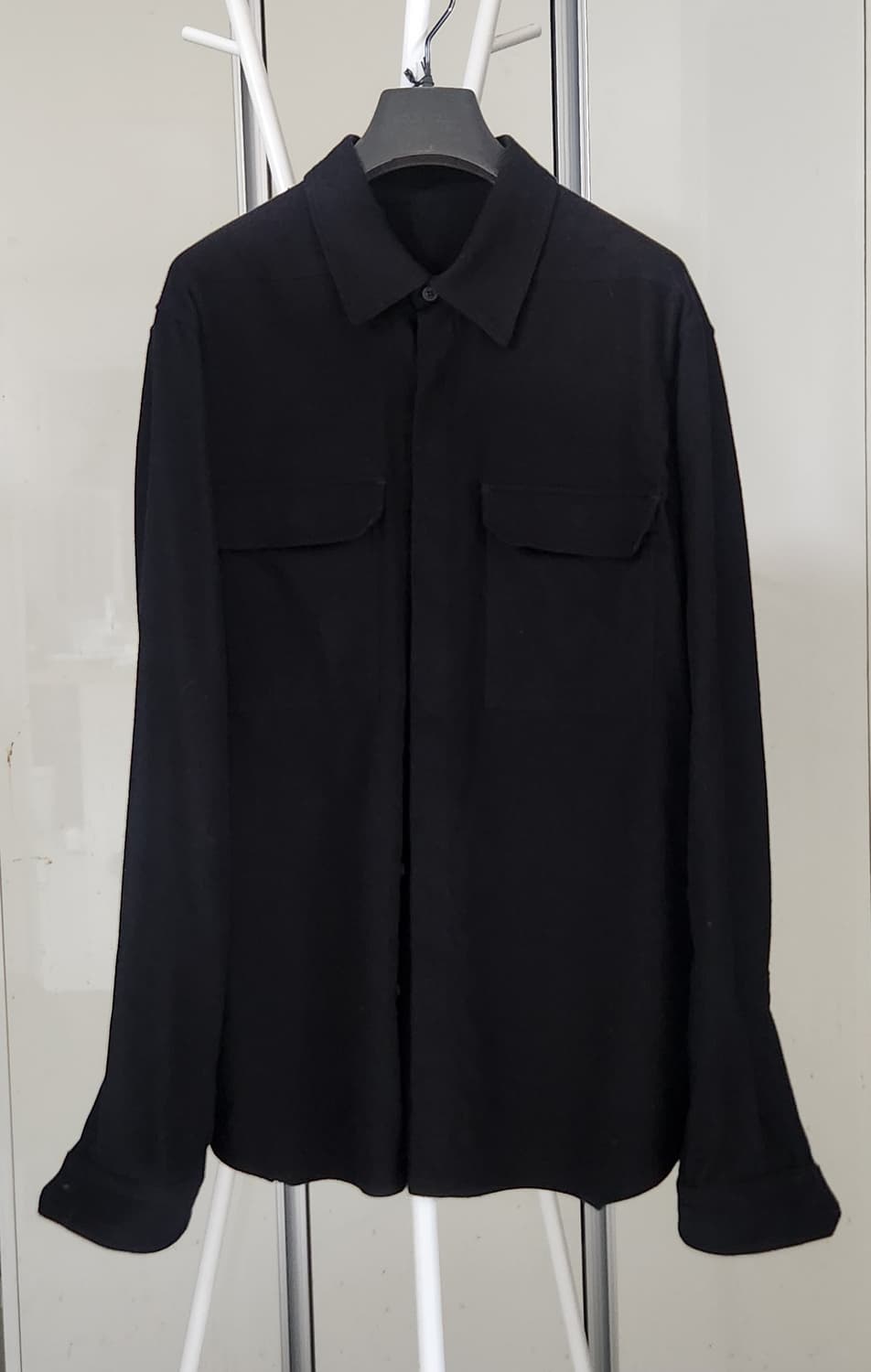 릭오웬스 블랙 플란넬 워크 셔츠 50사이즈  상품이미지3