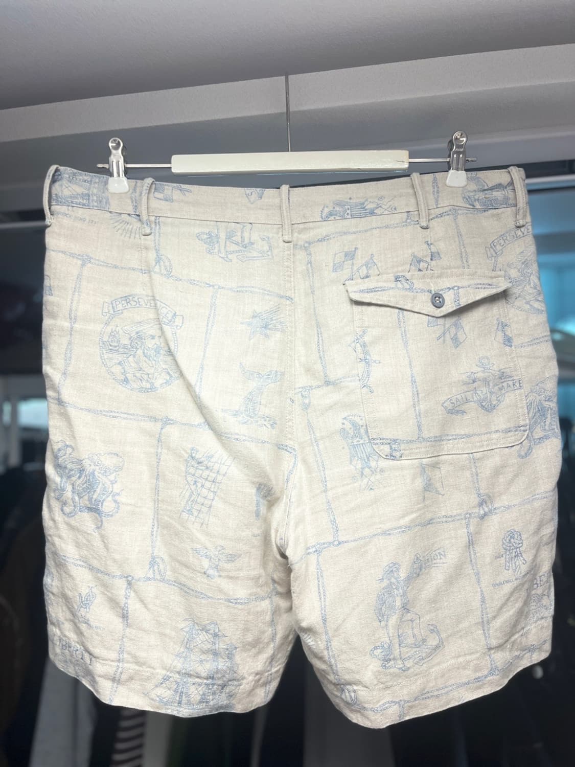 RRL 세일러디자인 린넨 셔츠 반바지 세트업 XL 상품이미지9