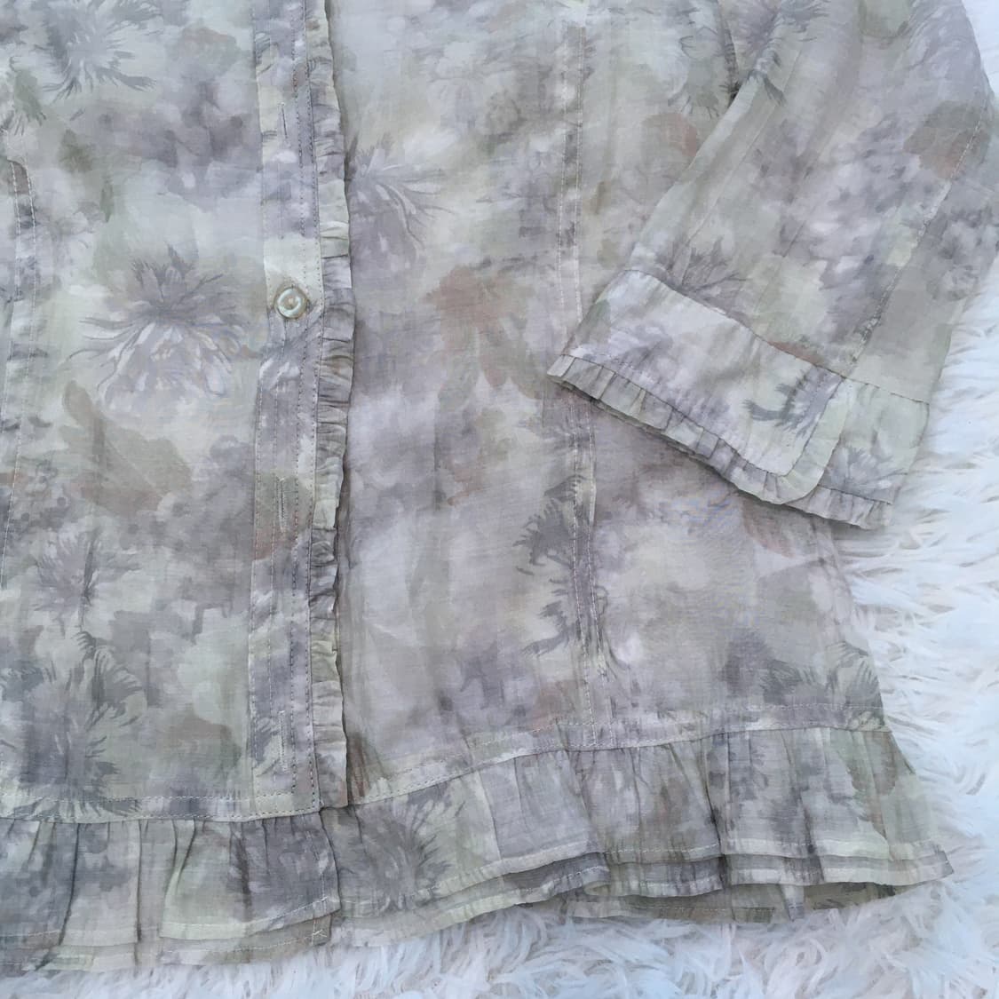 빈티지 파스텔 플라워 패턴 블라우스 773 y2k 스트릿 갸루 펑키 일본 상품이미지5