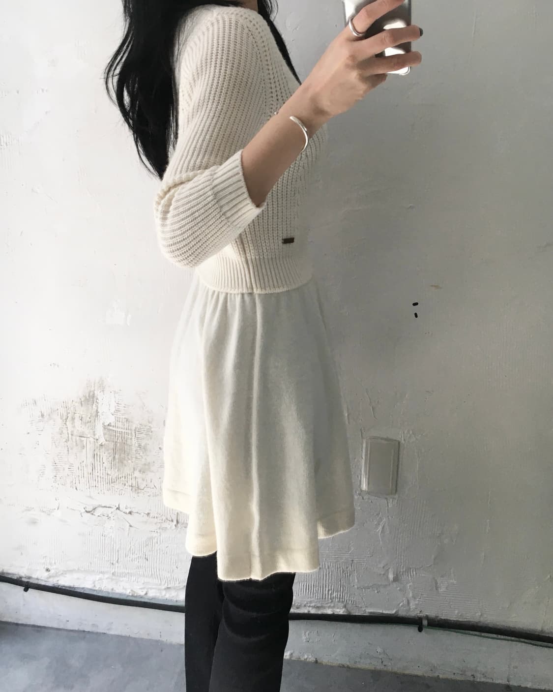 Burberry 버버리 블루라벨 아이보리 케이블 니트 원피스 상품이미지2