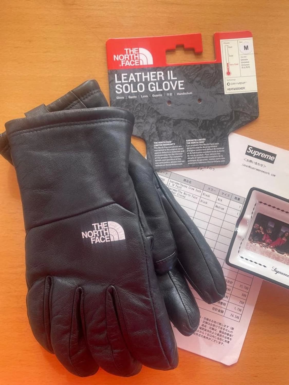 17FW 슈프림 x 노스페이스 레더 장갑 상품이미지1