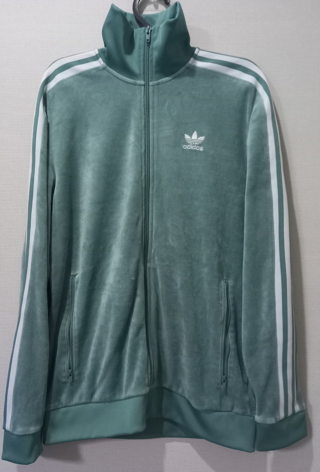 아디다스 벨벳 민트 스카이블루 트랙탑 저지 져지집업 95/M 상품이미지1