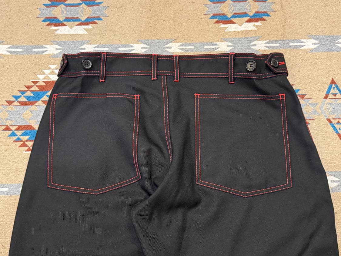 [S][32] 꼼데가르송 셔츠 레드 스티치 팬츠 블랙  상품이미지3