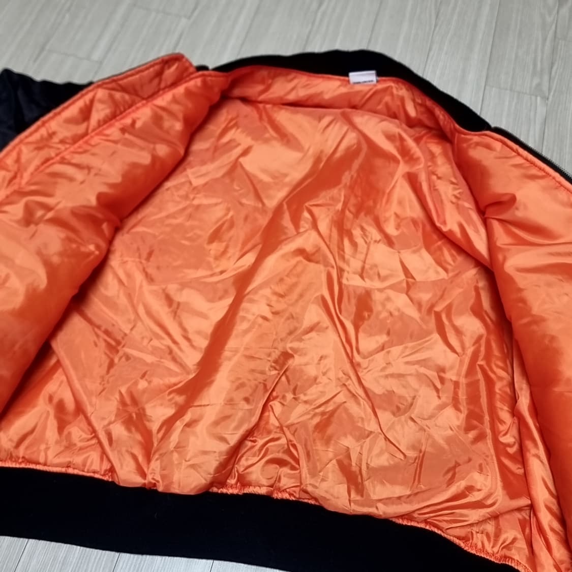 베트* 블랙 MA-1 항공 점퍼 오렌지 안감(free) 상품이미지5