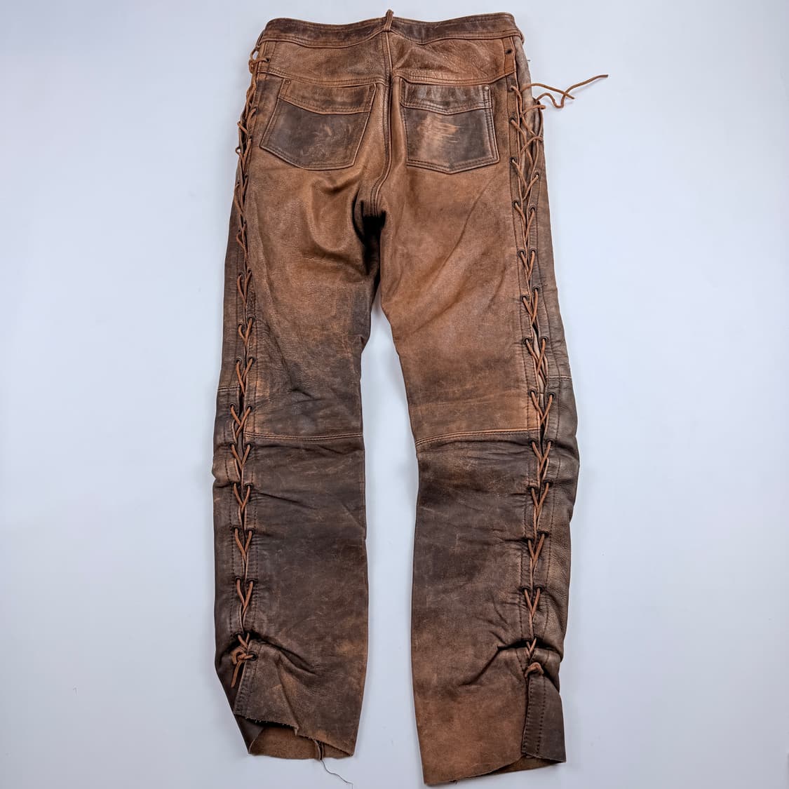 빈티지 브라운 웨스턴스타일 레더팬츠 상품이미지1