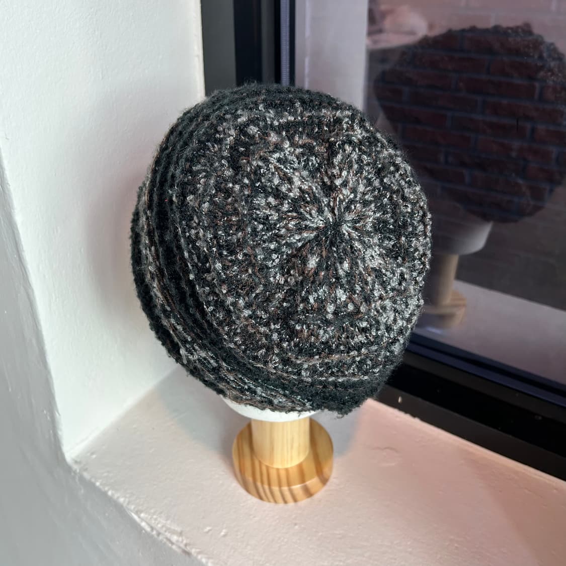 그레이 패턴 니트 비니 상품이미지5