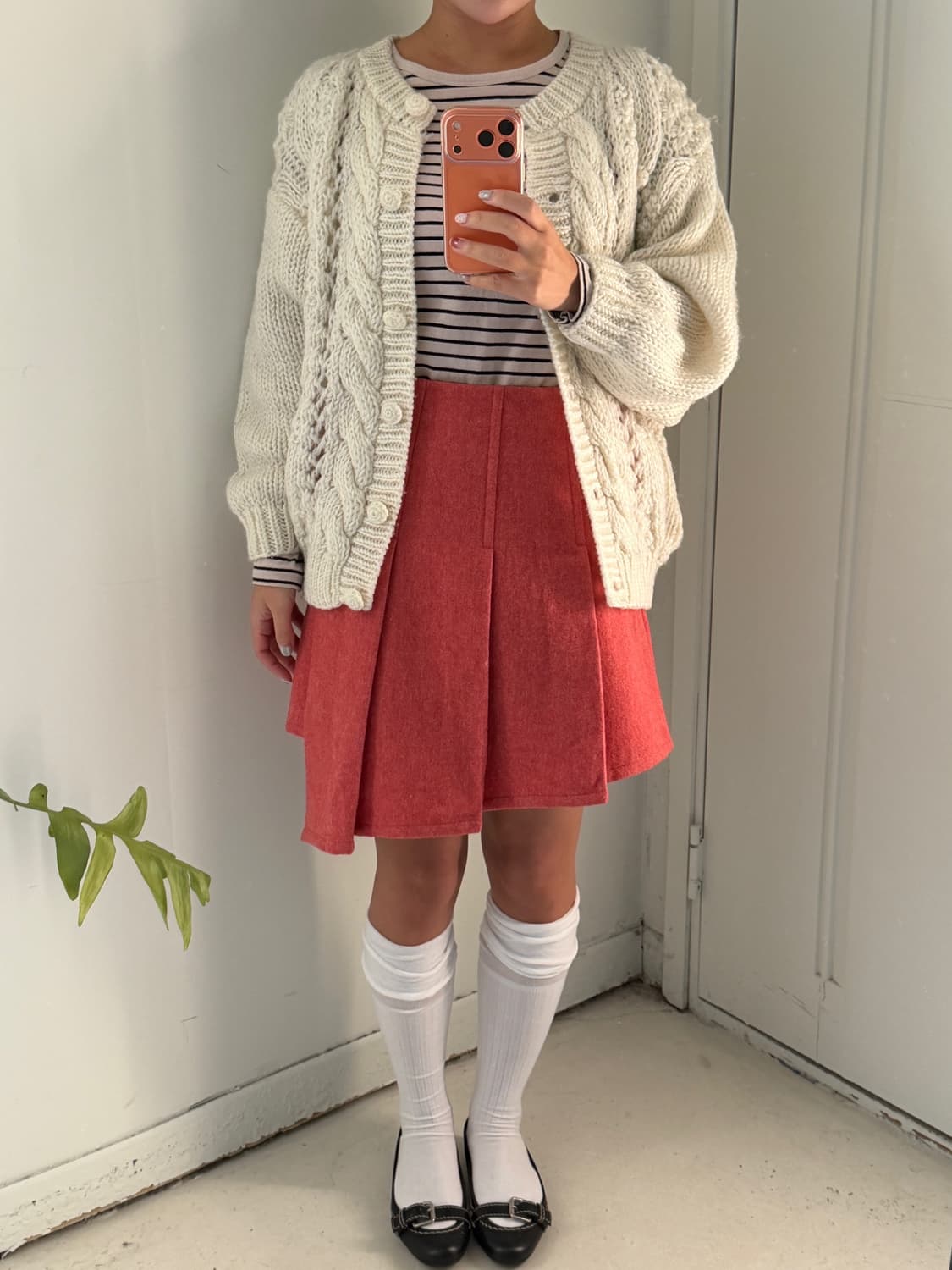 일본빈티지 핀턱 언발 랩스커트 상품이미지5