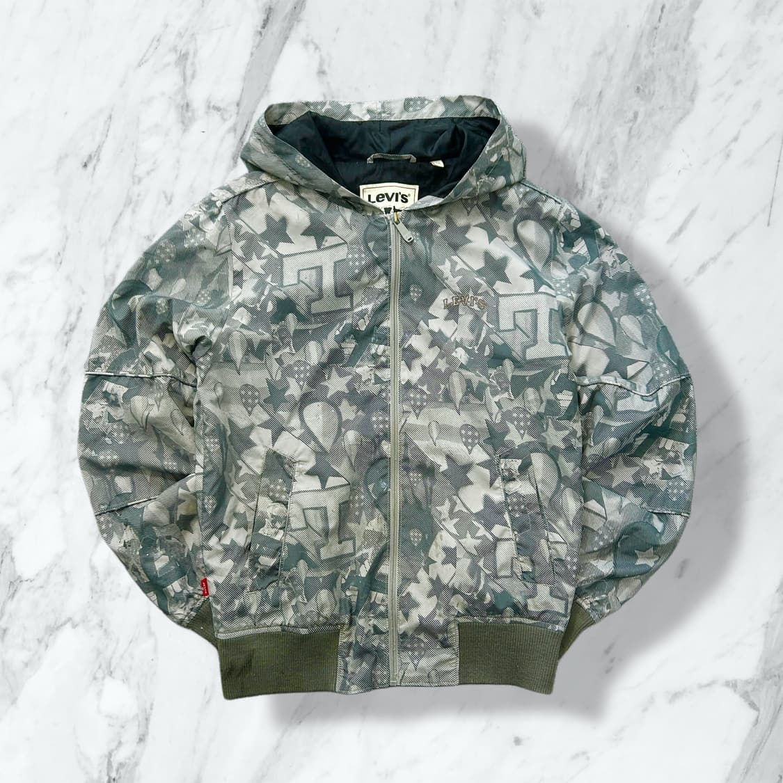 리바이스 패턴 후드 바람막이  상품이미지1