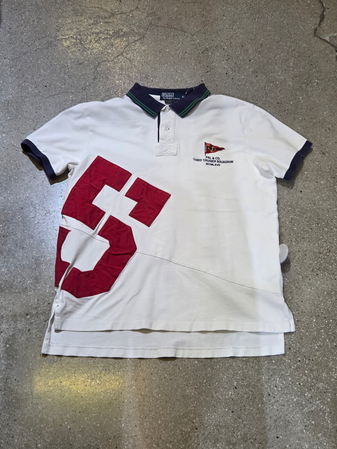 Polo 폴로 화이트 넘버5 반팔 카라티 상품이미지3