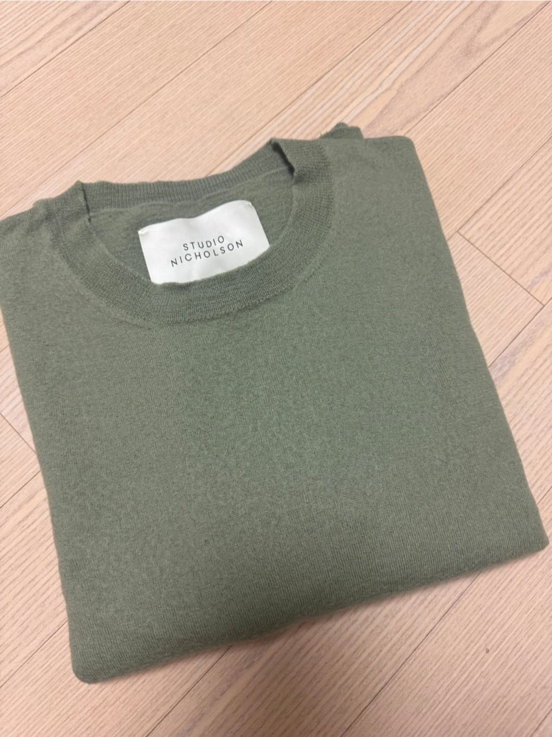 스튜디오 니콜슨 라운드넥 울 니트 (민트그레이/1사이즈) 상품이미지4