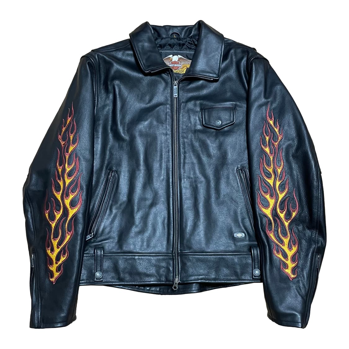 [L] 할리데이비슨 플레임 싱글라이더 레더자켓 상품이미지2