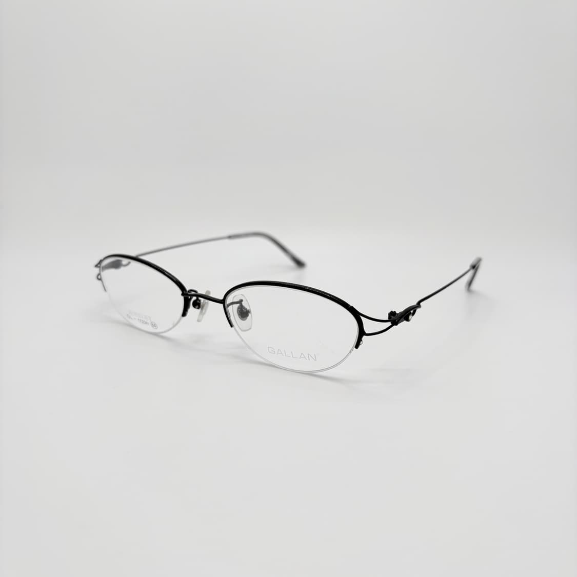 GALLAN 큐빅 블랙 오벌 반무테 상품이미지1