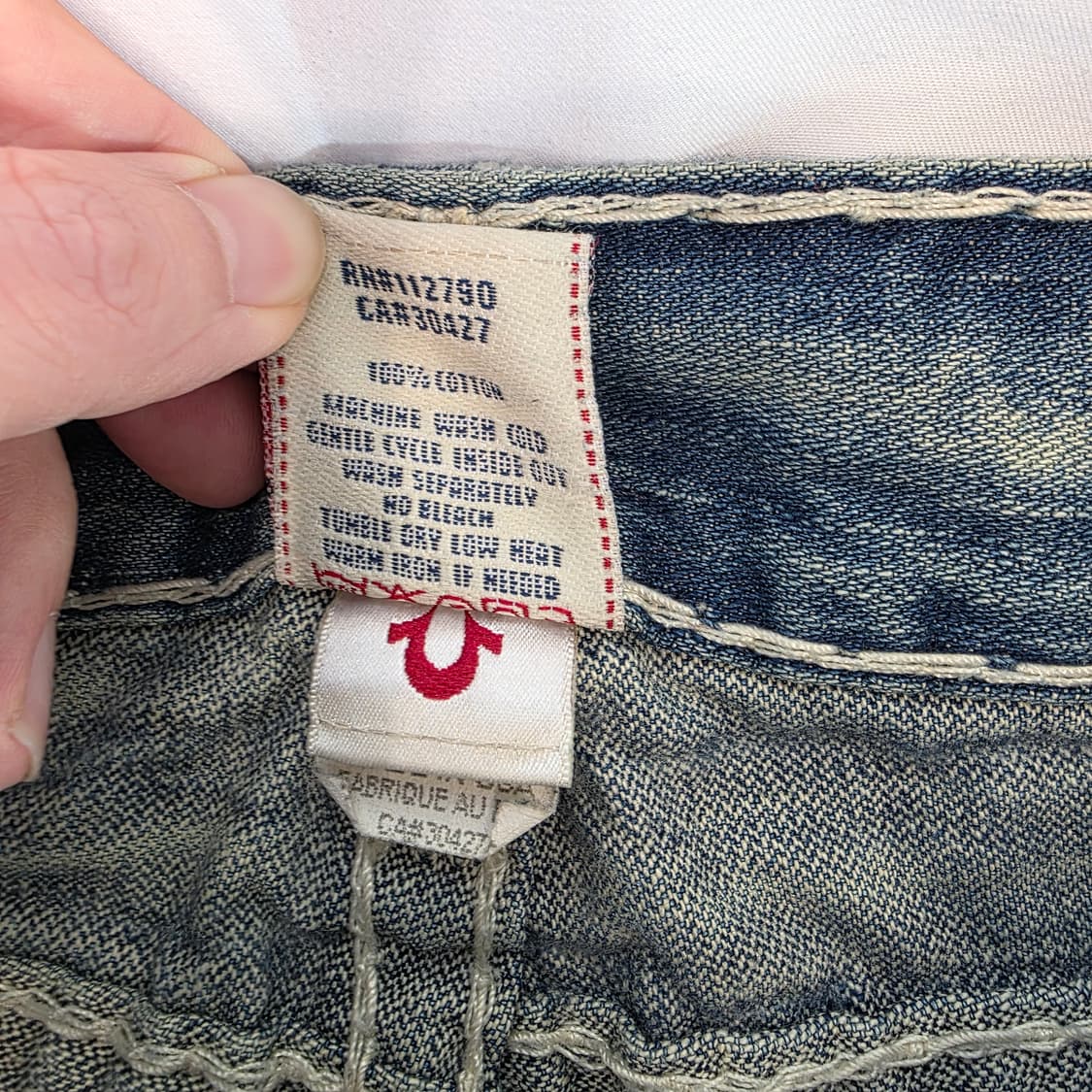 [30]트루릴리전 USA 화이트 스티치 부츠컷 데님팬츠 상품이미지5