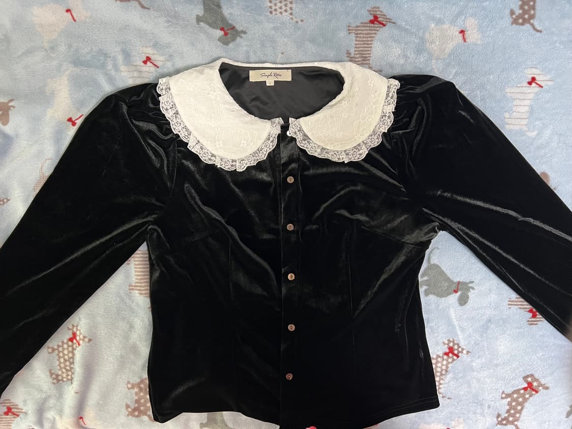 심플레트로 벨벳 블라우스 L 상품이미지4