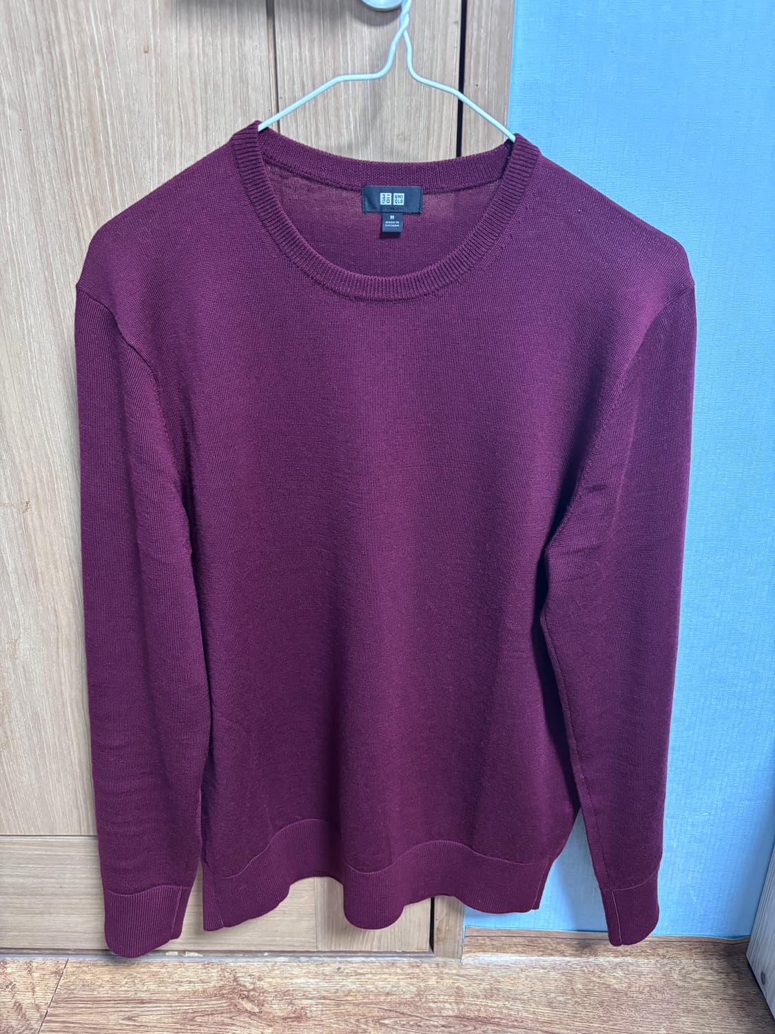 유니클로 메리노크루넥스웨터 18와인 M 상품이미지1