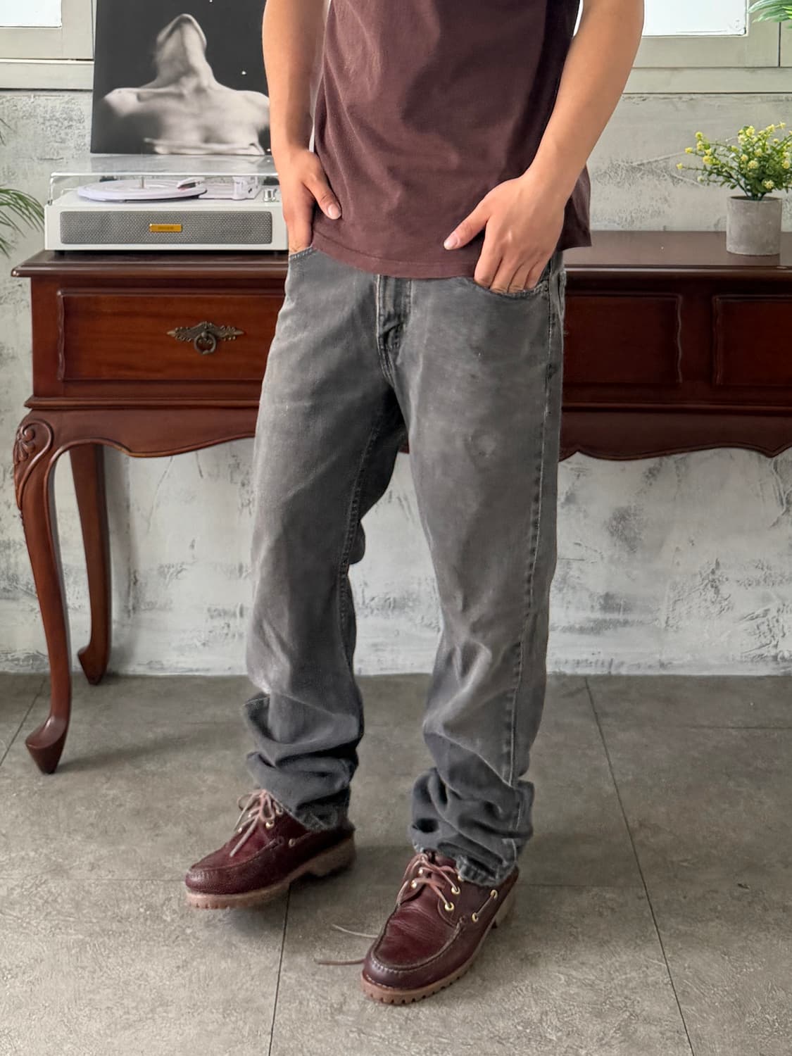 리바이스 505 레귤러 스트레이트 흑청 상품이미지2