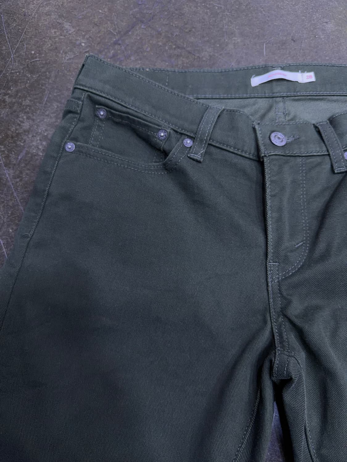 리바이스 보이프렌드핏 코튼팬츠 올리브 카키 28 상품이미지5