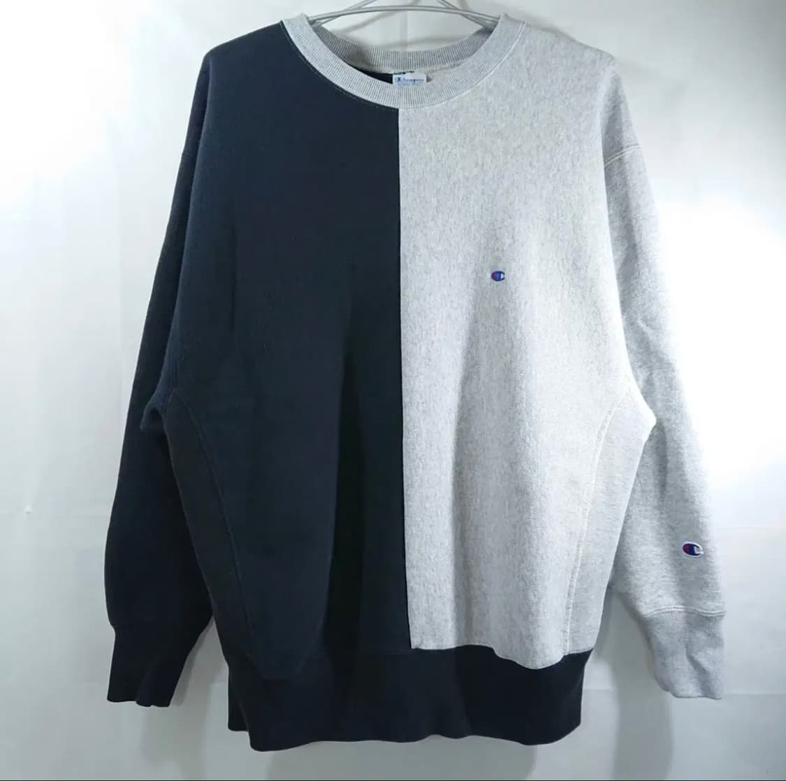 <신품급>빔즈(beams)X챔피온리버스위브 오버사이즈 투톤스웨트셔츠M 상품이미지1