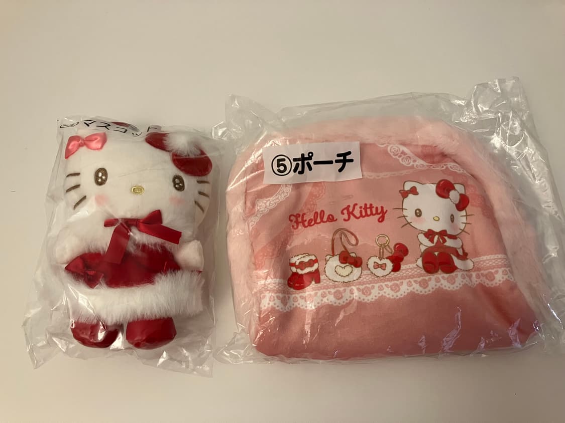미개봉 새상품 산리오 키티쿠지세트 4등, 5등 마스코트&파우치 상품이미지1