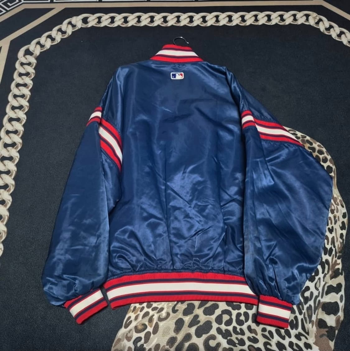 90's 스타터 클리블랜드 인디언스 빈티지 새틴 바시티 자켓 XL 상품이미지3