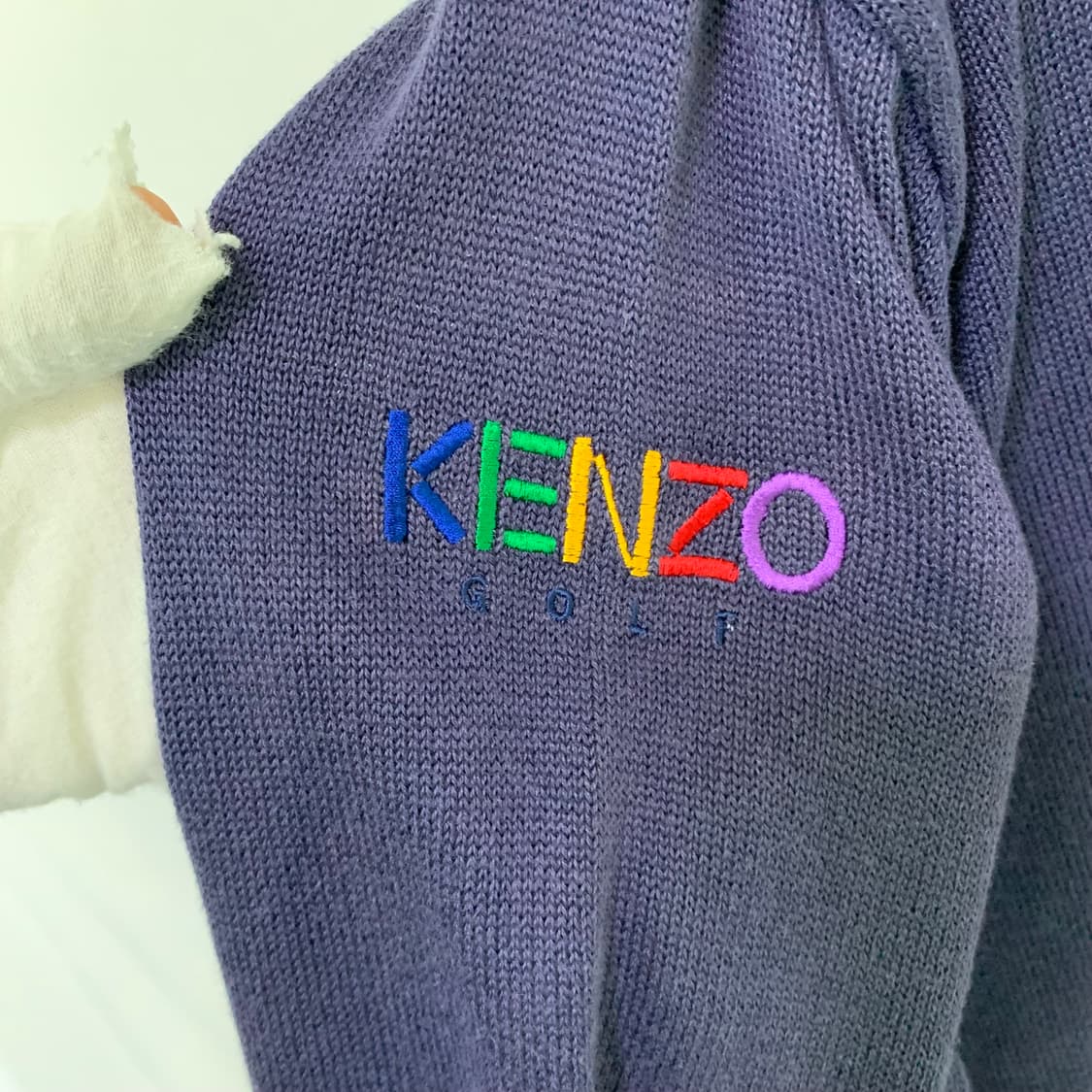 겐조 KENZO 유니크 레인보우 체크패턴 긴팔니트 일본빈티지 루즈칫 상품이미지10