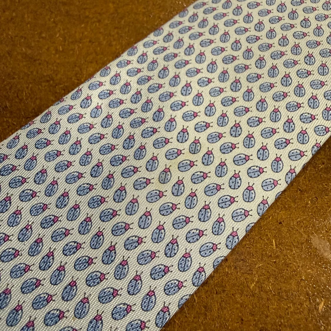 에르메스 HERMES 라이트 블루 미니 패턴 실크 넥타이 상품이미지7