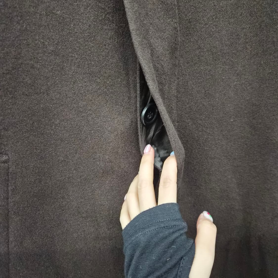 캐시미어 100% 브라운 롱 코트 남성 M 상품이미지2