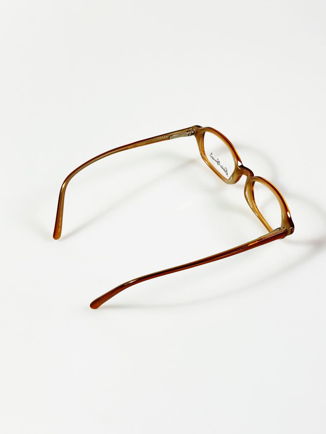 90s 에디바우어 엠버브라운 뿔테 스퀘어 빈티지 안경 상품이미지4