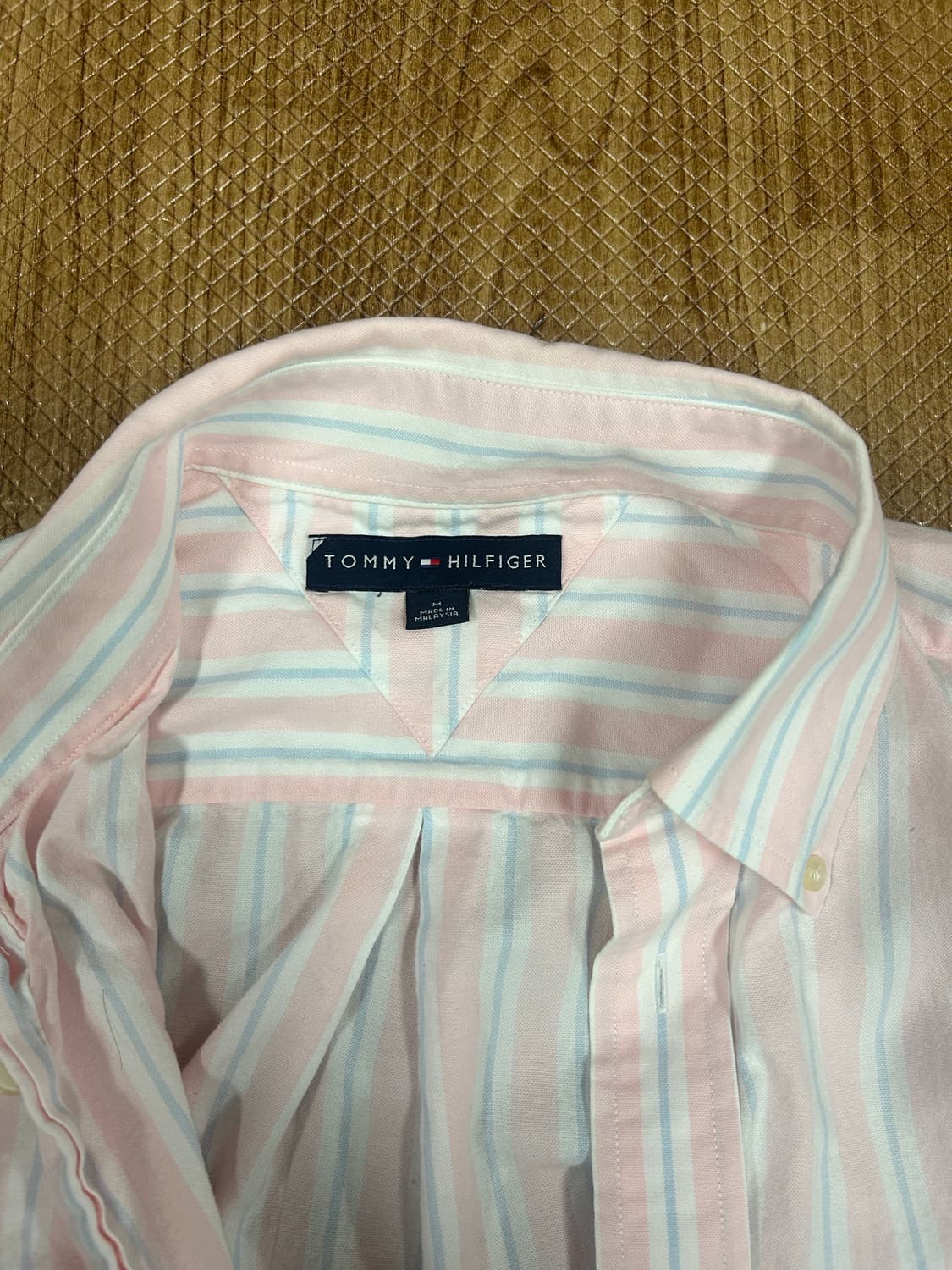 타미힐피거 빈티지 핑크 스트라이프 셔츠 상품이미지3