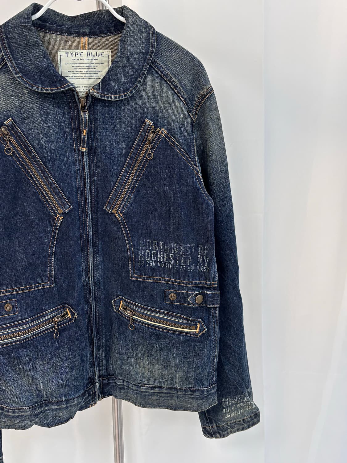 AVIREX 절개 레터링 데님 자켓 상품이미지3