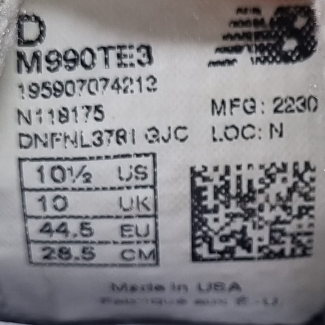 뉴발란스 990v3 메이드인USA 운동화285 상품이미지6