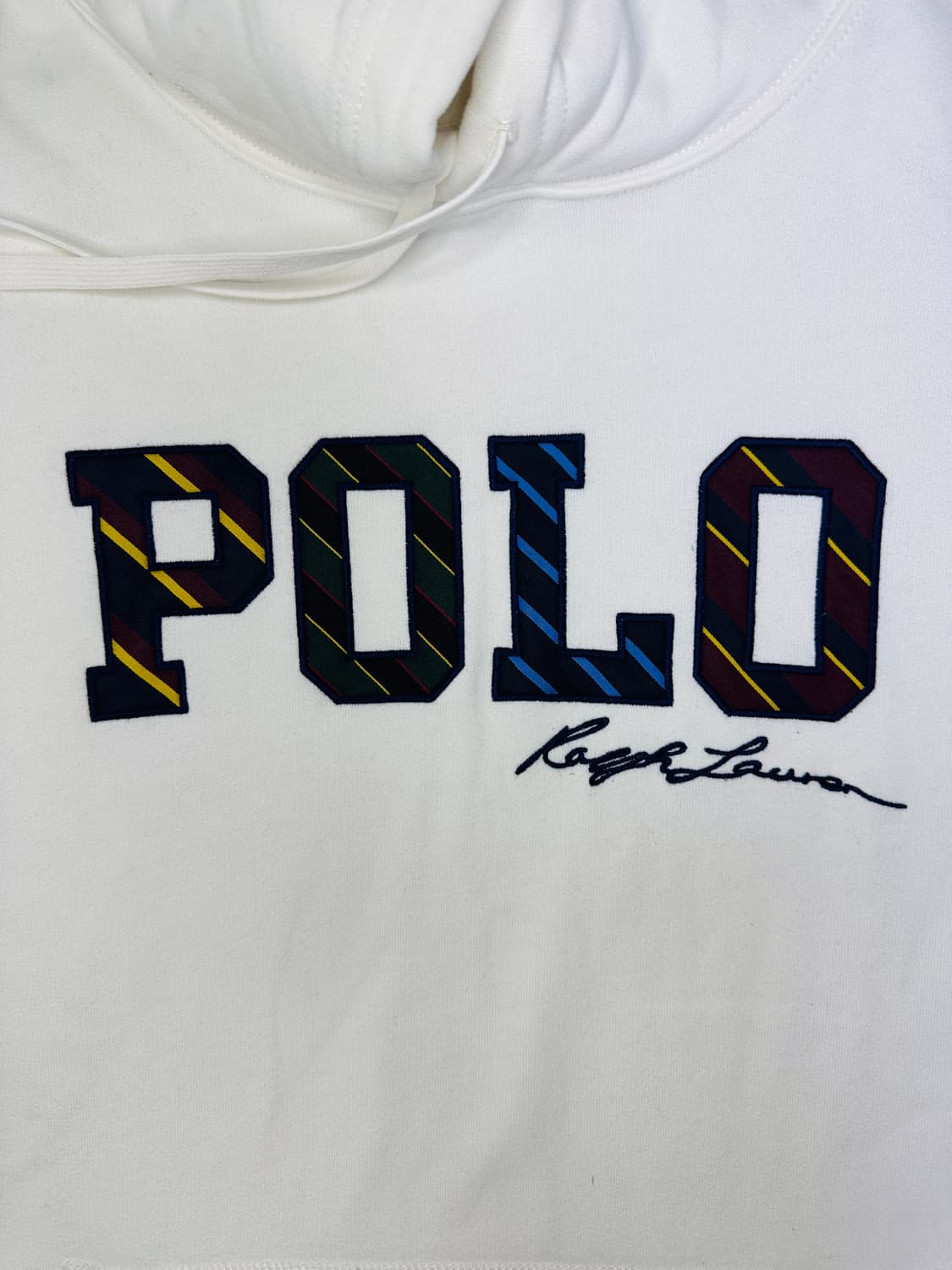 폴로 랄프로렌 스트라이프 로고 플리스 후드 XL 상품이미지2