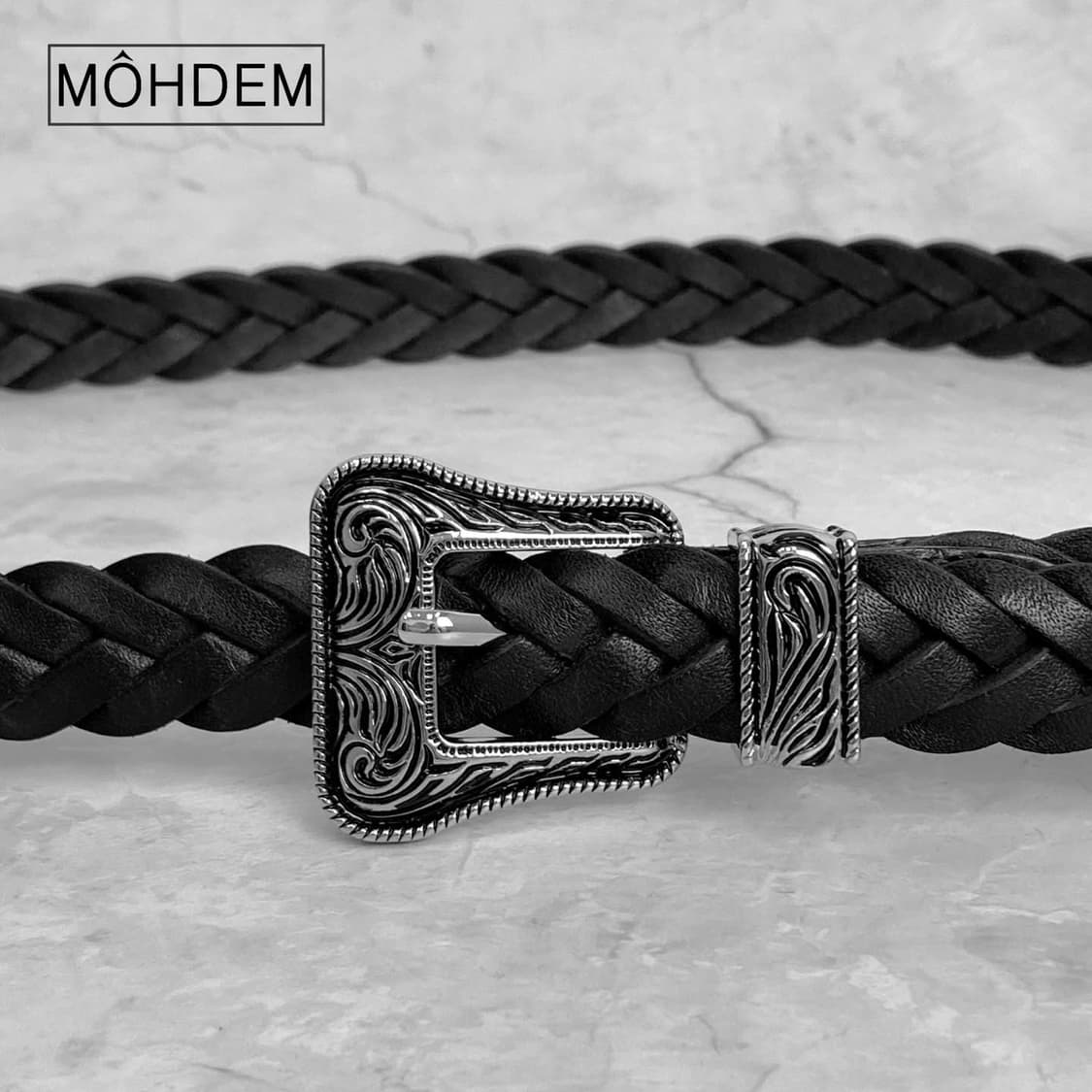 [Unisex] 위빙 로랑 이태리 소가죽 벨트 블랙 상품이미지5