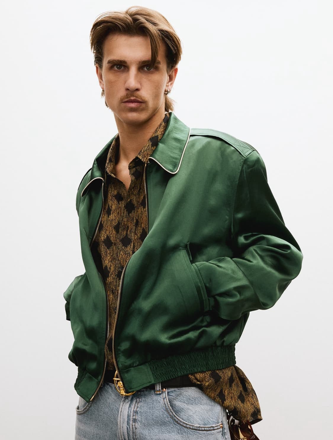 렉토 25ss 80s 플루이드 벤 자켓 빈티지 그린 상품이미지5