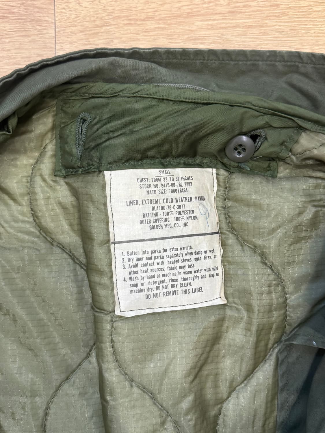 미군 M-65 개파카 야상 라이너 상품이미지3