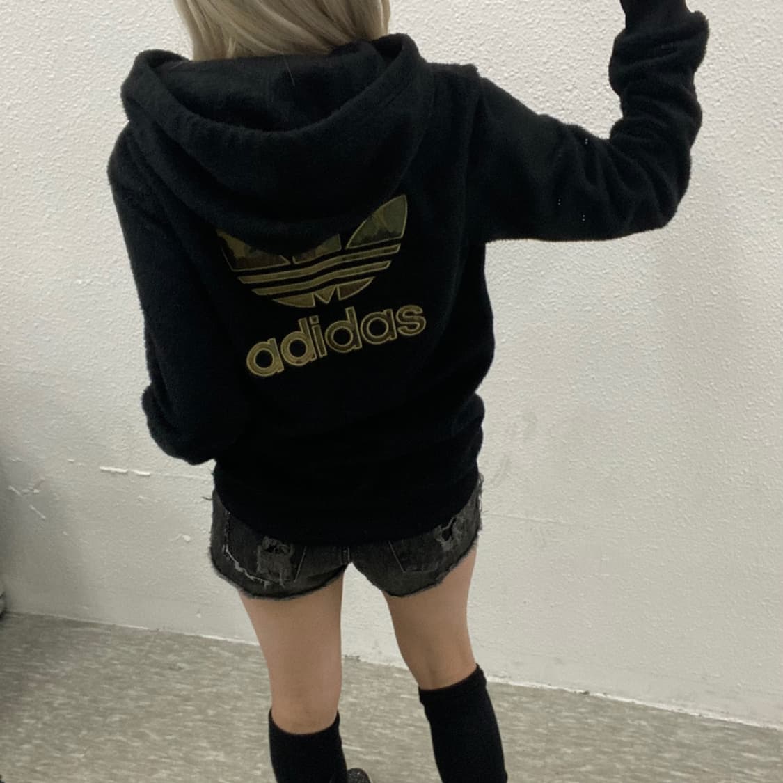 아디다스 파이어버드로고 블랙 셰르파 후드집업 100 상품이미지2