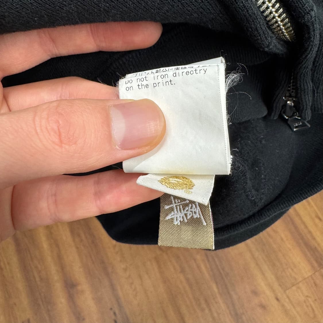 10F/W 베이프 X 스투시 샤크 후드 집업 30주년 기념 콜라보 블랙 상품이미지9