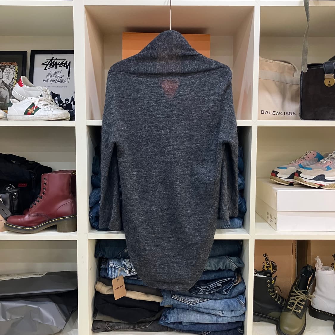 Ys 요지야마모토 차콜 모헤어 가디건 상품이미지3